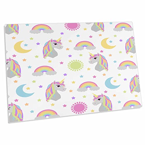 3dRose Retro Unicornio Sol Luna y Estrellas Desk Pad