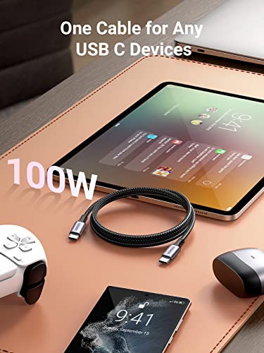 Ugreen 100W Usb C To Usb C Cable 2-Pack Type C Fast Charging Cable Compatible With Macbook Pro 2022, Ipad Pro 2022, Ipad Air 5, Samsung Galaxy S23/S22 Ultra, Pixel, Ps5, Switch, Etc. 3.3Ft #TOP1