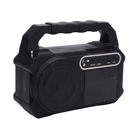 Bewinner Bluetooth -Lautsprecher mit FM AM Radio, Solarpanel -Ladung, Eingebaute Taschenlampe 3 Lampen, Tragbarer Musikplayer Im Freien für Camping Picknick -Grill -Notfall