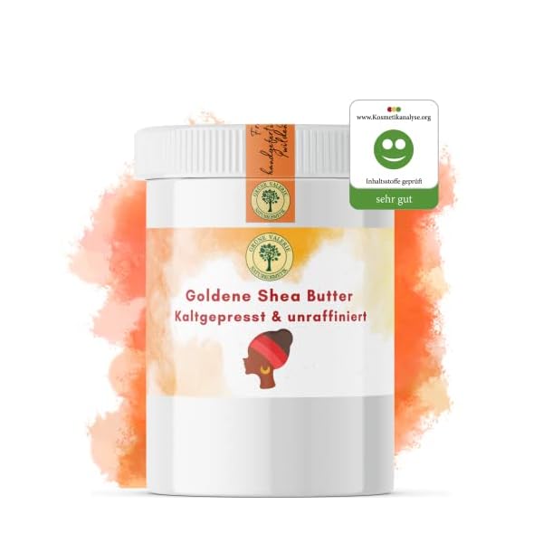 Goldene unrafinierte Shea Butter von Grüne Valerie | 500g Grade A+ | kaltgepresst, enthält alle Nährstoffe! | 100…