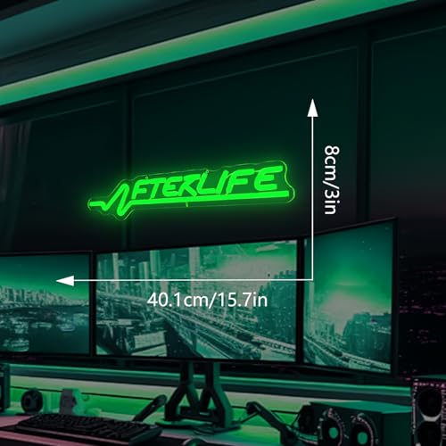 Image of Cyberpunk Neon Sign Game Led Sign for Wall Decor Shooting Games Neon Light for Gaming Room Man Cave Bedroom Decoration Cool Neon Light Sign for Teen Boys