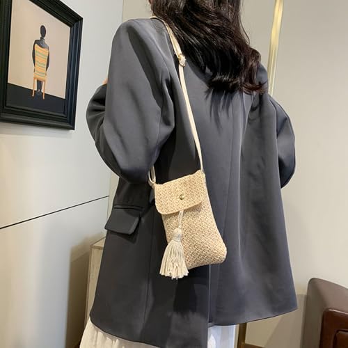 Women's Fashionable Woven Solid Color Shoulder Crossbody Bag Simple and Versatile Woven Handbag4