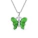 Produktbild Bling Jewelry Handgefertigte Geschnitzt Grünen Edelstein Jade Garten Schmetterling Anhänger Halskette Für Frauen Teen .925 Sterling Silber Mit Kette
