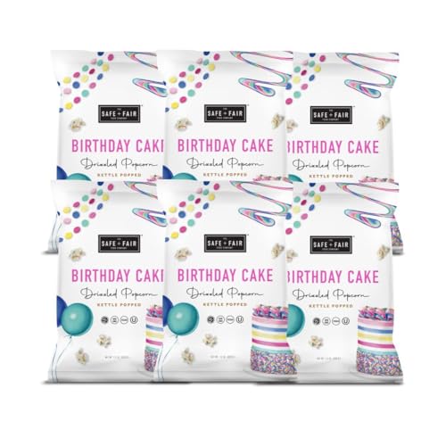 The Safe + Fair Food Company Birthday Cake Drizzled Popcorn - 5.5oz, 6 Pack