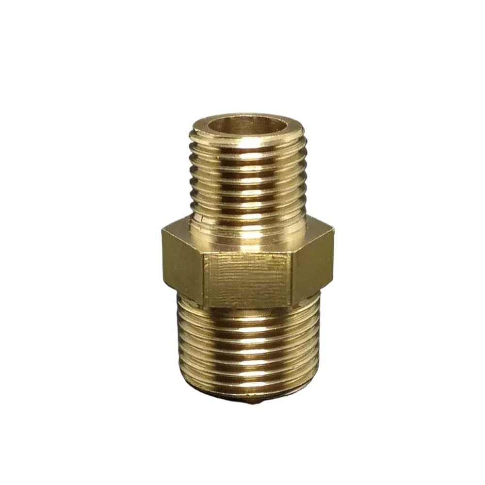 WUUKEPSG Brass Pipe Hex Male Nipple Fitting Coupler 1/8 1/4 3/8 1/2/Dn8-Dn15 /1Pc