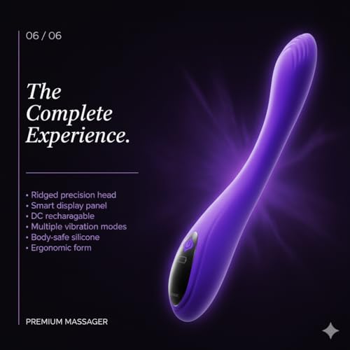 Image of Zyllion Digital Bendable Personal Body Massager - Flexible Neck & Shoulder Massage Wand, Powerful Handheld Electric Massager, Purple