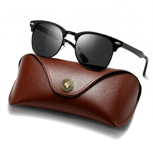 Image of SUNGAIT Polarized Sunglasses for Men and Women, Classic Half-Frame Retro Shades for Driving, Travel, and Outdoor Activities