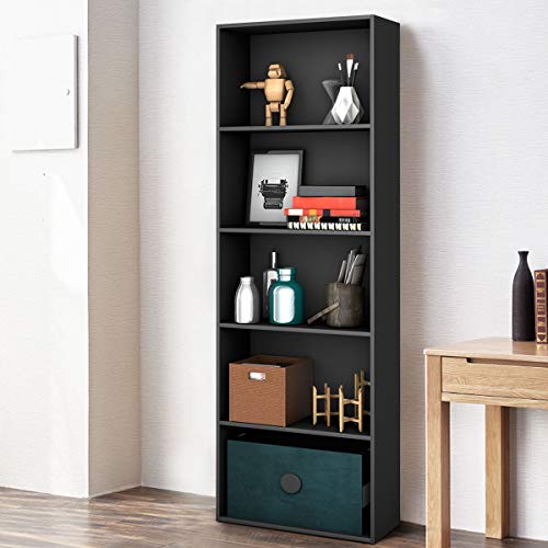 Casart Multi-Functional Open Bookcase, 5-Shelf Modern Wood Storage & Display Bookshelf For Home And Office #TOP1