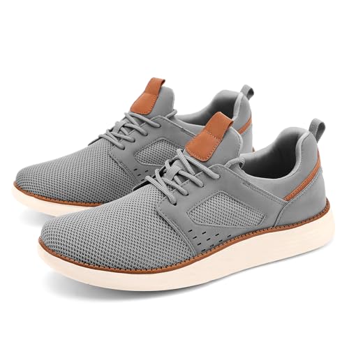 Men's Fashion Dress Mesh Sneakers Casual Walking Business Oxfords Lace-Up Comfortable Breathable Lightweight Shoes2