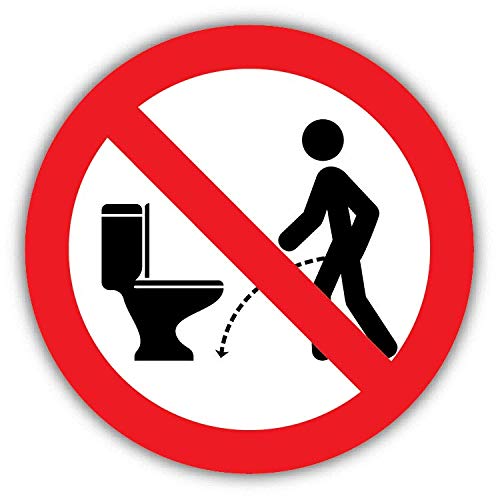 JJH Inc Hit The Toilet Funny Ban Stop Sign Vinyl Decal Sticker Waterproof Car Decal Bumper Sticker 5"