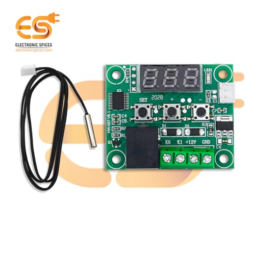 Image of Electronicspices W1209 12V DC Digital Temperature Controller Board Micro Digital Thermostat -50-110C Electronic Temperature Module (PACK OF 5)