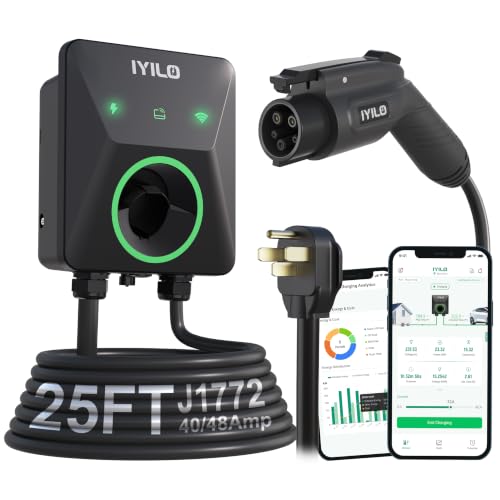 Image of Level 2 EV Charger, J1772, Wall, 40-48A /11.5KW /240V, Wi-Fi(2.4 GHz) | Power Sharing, Dynamic Load Balancing, Dual Temp Sensors, Schedule Charging, OCPP1.6, RFID, Smart APP, UL, ETL & Energy Star