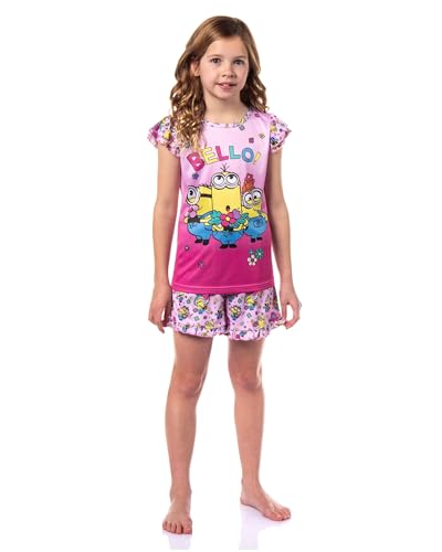 Despicable Me Girls' Flower Bello! Minions Sleep Pajama Sleep Set Shorts