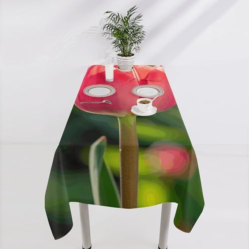 Nappe rectangulaire imperméable Blooming in The Garden 140x279 cm pour table de cuisine - 5
