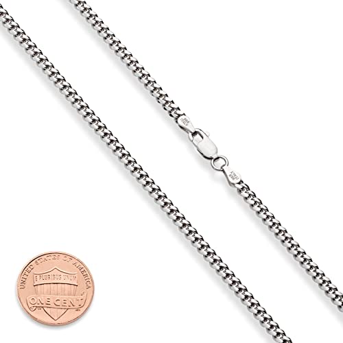 Miabella Italian Heavy 925 Sterling Silver Thick 3.2mm, 5mm, 7mm Curb Cuban Link Chain Necklace for Men Made in Italy - Image 3