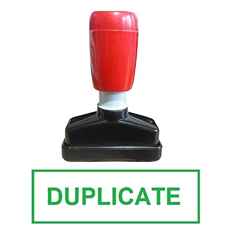 Green Pre-Inked Rubber Stamp messasge - Duplicate [5 Colors]