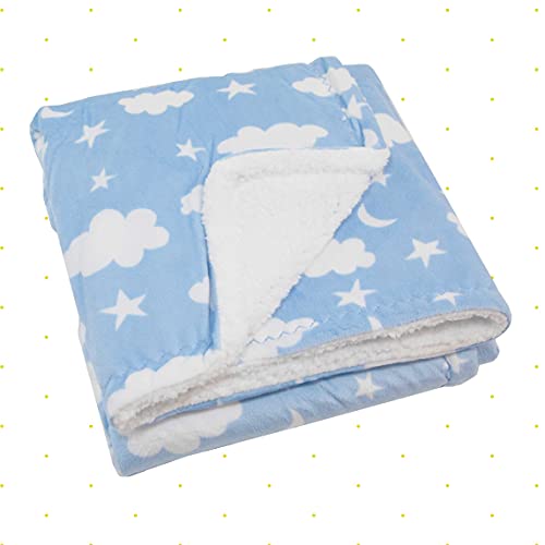 Image of SpaSilk Baby Boys Velboa Fleece Blanket with Thick Stitch Trim