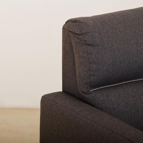 Image of Home Centre Helios Clary Brown Fabric 2-Seater Sofa - 122cm