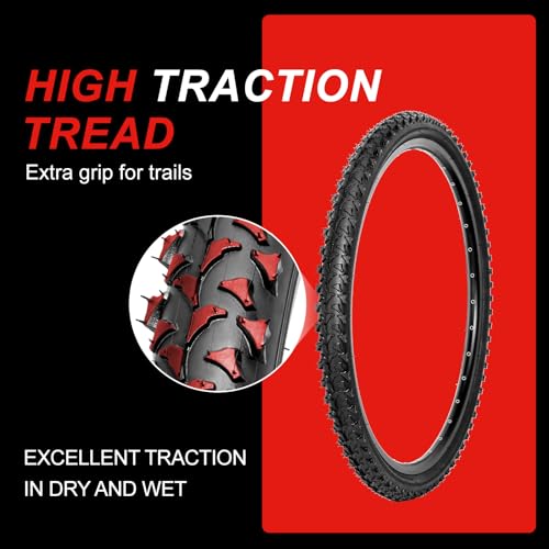2 Pack 26 inch Bike Tires – 26 × 1.95 inch Folding
