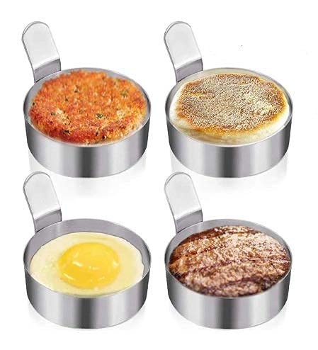 Dynore Set of 3 Egg ring/pancake/Egg Muffins Benedict With Handle 4