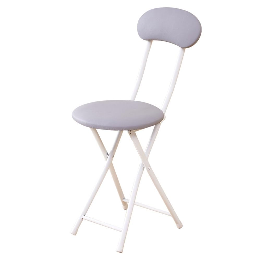 Tabouret de bar haut pliable rembourré avec dossier chaise de bar portable grise