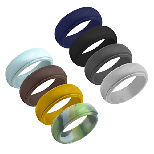 Set de 8 anillos de silicona flexibles para hombre
