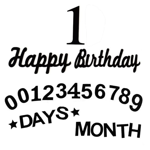 Números de hito mensuales para bebé, marcador de hito para fotos, tarjetas de anuncio de nacimiento de recién nacido, letreros de meses y cumpleaños, fieltro