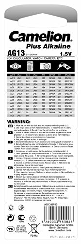 10 camelion lr44 / a76 / ag13 pile bouton, longue durée de conservation (date d'expiration marque)
