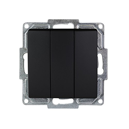 Gunsan Visage 3-fach Schalter Serienschalter Unterputz Schwarz