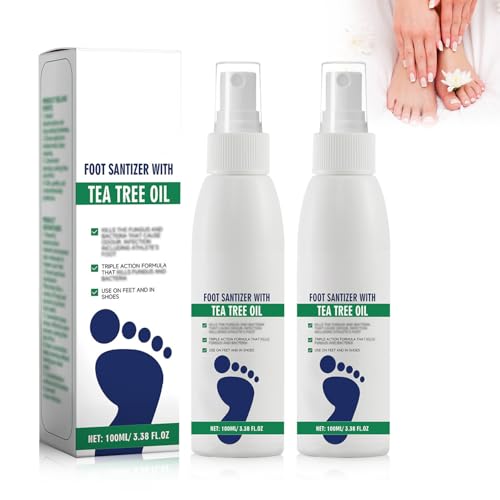 2Pcs Ximonth Foot Spray with Tea Tree Oil Tea Tree Oil Feet Spray TeaTree OilSpray for Foot (100ml/3.38fl.oz)