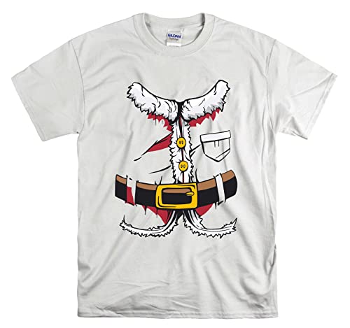 T-shirt Costume de Père Noël blanc XL idée cadeau originale adulte