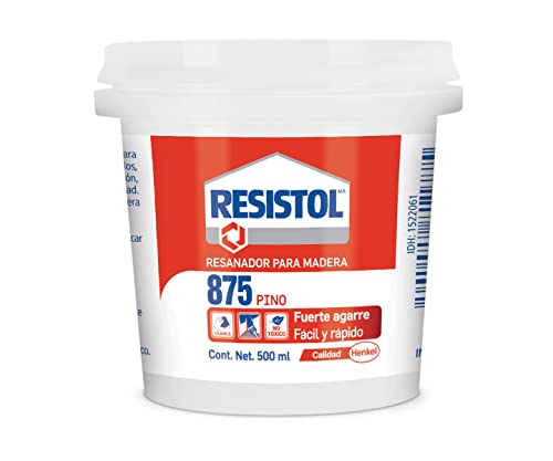 Resistol 875 Resanador Pino, pasta para pared de alta calidad, madera sin solventes, gran adherencia, reparación y corrección de golpes, 1x500ml