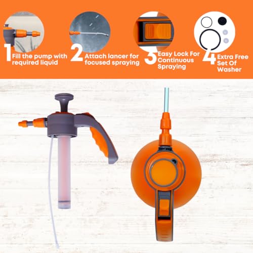 Image of Pad Corp PCM High Pressure Sprayer | Light & Versatile Battery Sprayer for Plants Gardening Cleaning Sanitizing | Ideal for Home Garden and Small Farm Use (PCM-2)