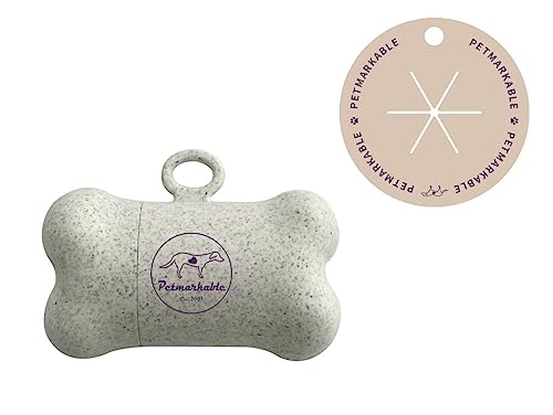 Image of Complete Earth-Conscious Dog Waste Kit: Wheat Straw Waste Bag Dispenser with one corn starch 15-bag waste bag roll, Carabiner, Elastic Band for Secure Leash Attachment, Leak-Proof (Beige)