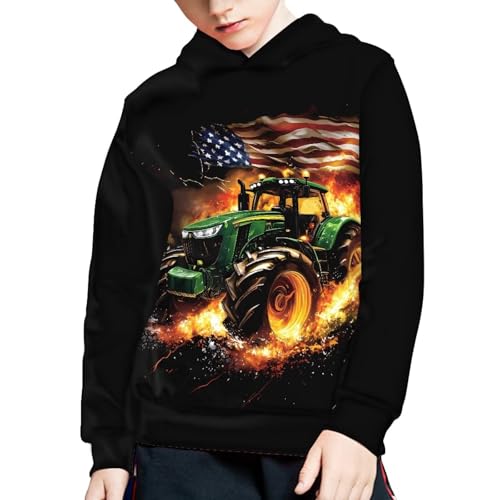 Talayituse Hoodies Sweatshirts for Boys Kids Casual Long Sleeve Pullover Hooded Jumpers Tops with Pocket for 6-16 Years
