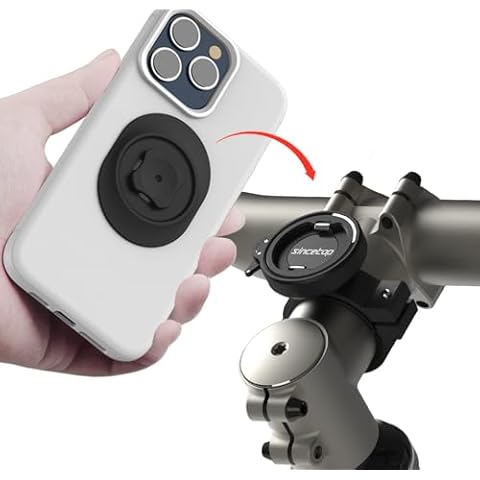 sincetop Bike Phone Holder, Aluminum Bike Phone Mount with Universal Adapter, Quick Mount Mountain Bike Bicycle Handlebar and Stem Mobile Phone Holder with Ultra Lock for iPhone Samsung and More Cover