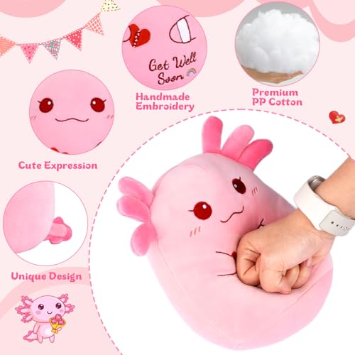 Get Well Soon Axolotl Plush, Pink Axolotl Get Well Soon Gift for Kids Women - Image 5