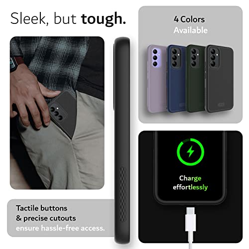 Image of TUDIA [MergeGrip Designed for Samsung Galaxy A54 5G Back Cover (2023), [Drop Tested] Dual Layer Shockproof Slim Military Grade Non-Slip Tough Heavy Duty Protection - Matte Black