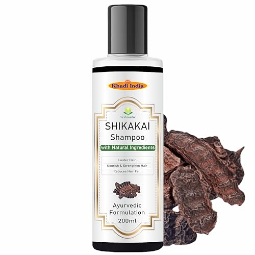 Image of Khadi Vedimatic Natural Shikakai Shampoo for Cleaning Hair | Natural Hair Cleanser with Shikakai | Nourishing Shampoo for Healthy Hair (Pack of 1, Shikakai)