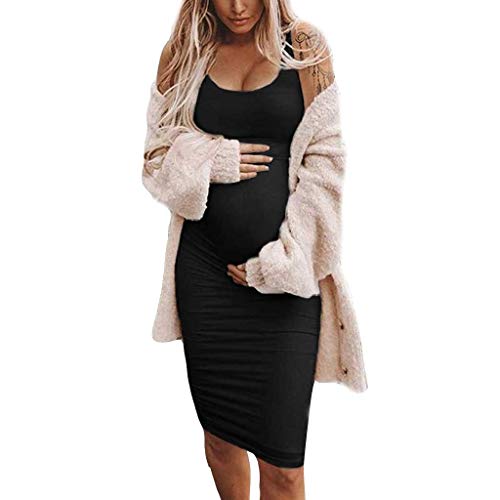 Preisvergleich Produktbild Aberimy Stillkeid Umstandskleid Still Kleid Schwangerschafts Kleid Still-Nachthemd Stillen Kleid Frauen Damen Kleid Sommer Damen Kleider Mit Mode Baumwolle Ärmellos Schlinge Solide Sexy