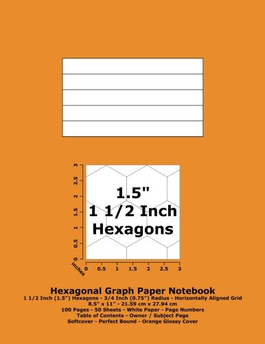 Hexagonal Graph Paper Notebook: 1 1/2 Inch (1.5