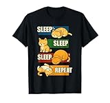 Photo Gallery sleep repeat gatto divertente pigro che dorme maglietta Photo Gallery sleep repeat gatto divertente pigro che dorme maglietta