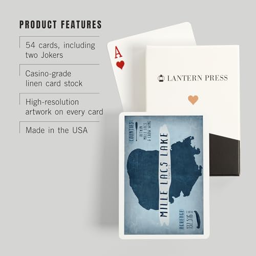 Baraja de póker Mille Lacs Lake, 52 cartas para adultos miniatura 3