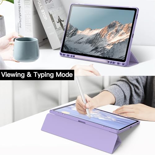 Coque Samsung Galaxy Tab S9 FE Plus Transparent avec Support Violet
