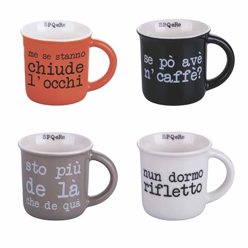 Con 4 colori e decori differenti: bianco, ruggine, nero, grigio; Capacità: 100 ml