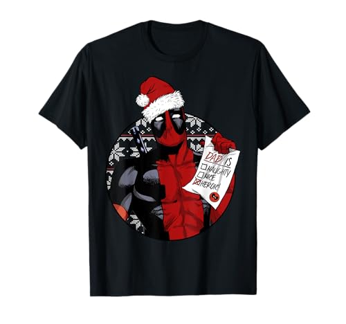 Marvel Deadpool Dad Christmas Father's Day Santa's List T-Shirt