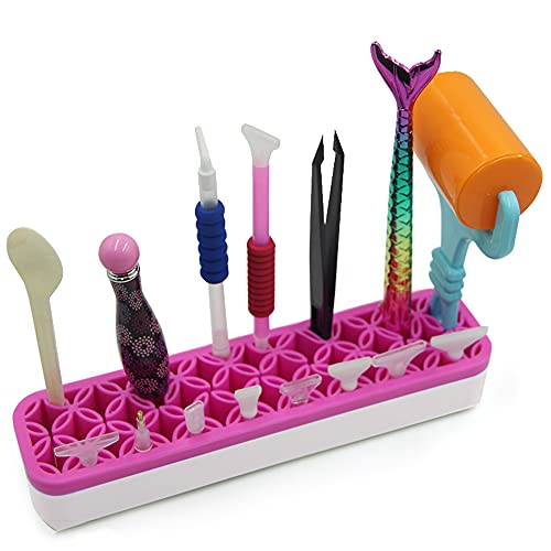 Nx Garden Brush Storage Box Sew Desktop Organizers Diamond Painting Pen Holder Sewing Craft Tool Holder, Rose Red #TOP3