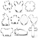 BakingWorld Easter Cookie Cutter Set-10 Piece-Flower,Butterfly,Shamrock,Clover,Chick,Carrot, Egg,Bunny,Rabbite,Cross Shapes Stainless Steel Fondant Molds for Holiday Party Decorations