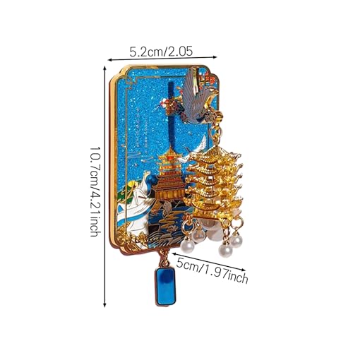 Imán Decorativo 3D Torre Grulla Amarilla Luminosa miniatura 5