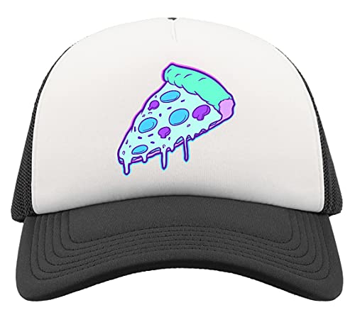 Gorra de visera hongo pizza neon estética vaporwave ideal para festivales y moda urbana